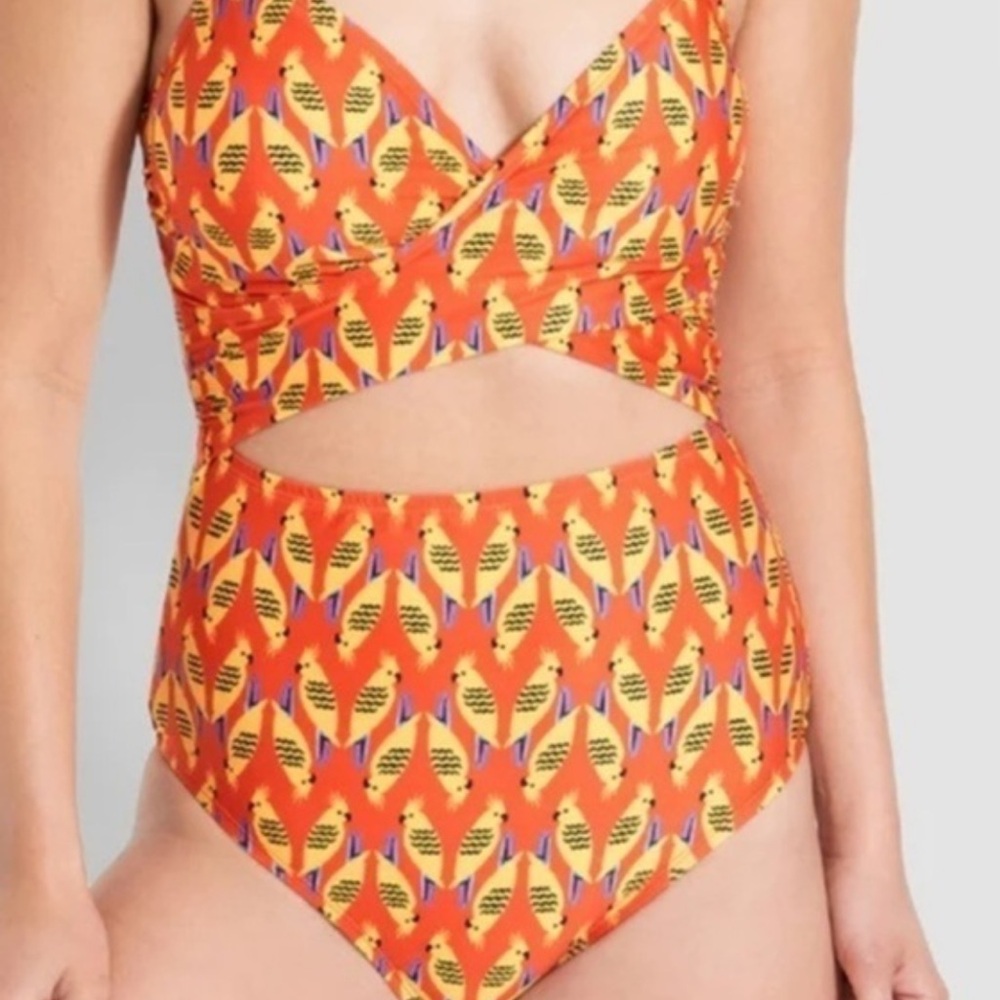 Modcloth The Joanna Parrot One Piece Swimsuit